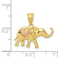 thumbnail image 4 of Real 14kt Yellow and Rose Gold Elephant With Heart Charm Pendant; for Adults and Teens; for Women and Men, 4 of 4