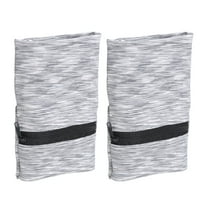 Wrist Pouch 6"x 4", Wrist Wallet Sports Wristband Wallet with Zipper Pocket for Running (Gray, 2 Pcs)