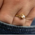 thumbnail image 3 of 14k Yellow Gold Freshwater Cultured Pearl And Diamond Ring, 3 of 8