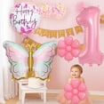 thumbnail image 3 of Set de globos de cumpleaños JKGOO Pink Butterfly para niña, 3 of 6