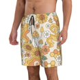 thumbnail image 2 of Disketp Men'S Swim Trunks Hawaiian Breathable Surf Beach Swimsuits Mesh Lining Beach Shorts With Pockets-Groovy Hippie Flower Mushrooms, 2 of 9