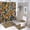 Tribal Abstract Earthy Circles Pattern, variant on Tribal Abstract Earthy Circles Pattern 4 Pcs Bathroom Shower Curtain Set with Rugs, 71"x71" Polyester Shower Curtain, Flannel Bath Mat, Toilet Lid Cover & U-Shape Rug