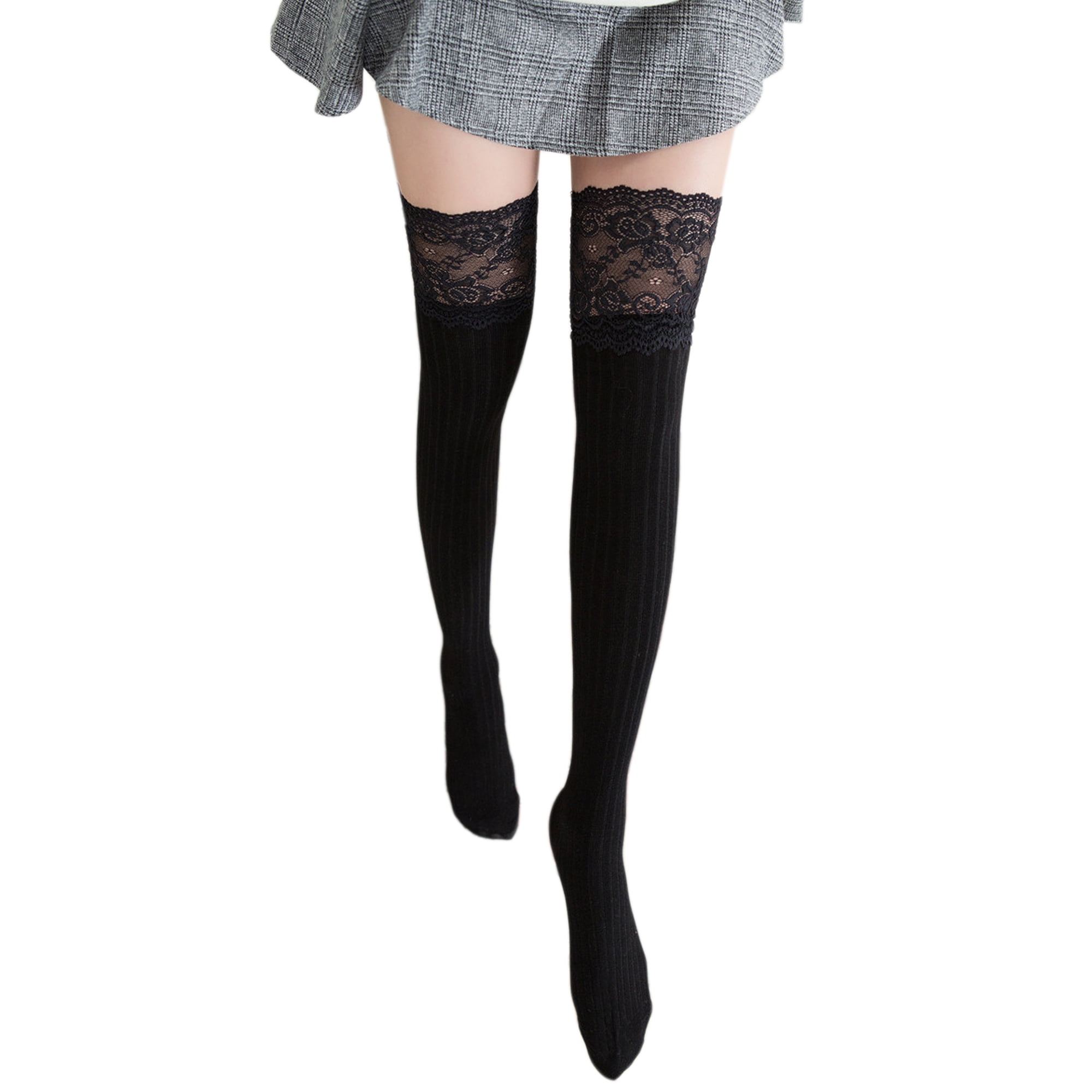Over the knee black stockings Clearance