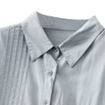 thumbnail image 4 of WREESH Women's Summer Button Down Shirts Casual Solid Color Retro Comfort Regular Long Sleeve Fashion Tops for Women' Button Shirts Blue, 4 of 6