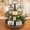 thumbnail image 6 of IUAMXWU Summer Lemon Tiered Tray Decor Set Rustic Farmhouse Fruit Wooden Signs Tabletop Ornaments for Kitchen Dining Room Shelf Home Seasonal Holiday Decorative Wood Blocks, 6 of 9