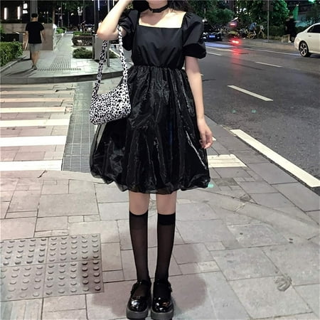 Kawaii Lolita Style Dress Series Thin Puff Sleeve Square Collar