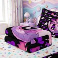 thumbnail image 5 of Manfei Ocean-Themed Axolotl Zipper Twin Comforter Sets with Fitted Sheet and 2 Pillowcases,Watercolor Animals Pattern Zipper Bedding Set,Colorful Stars Reversible,4pcs, 5 of 7