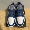 thumbnail image 4 of Ni - ke Ni - ke Air Jordan 1 Low True Blue Cement 553558-412 Men’s Size 9.5 New Deadstock!, 4 of 5