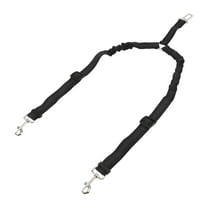 Unique Bargains Double Dog Seat Belt Nylon Dual Pet Car Headrest Restraint Safety Seatbelt Black