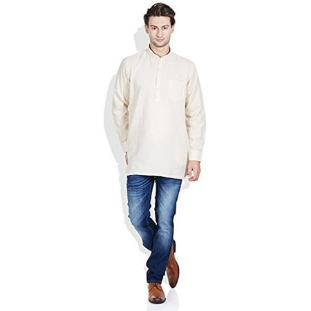 

Royal Men s Linen Short Kurta Beige