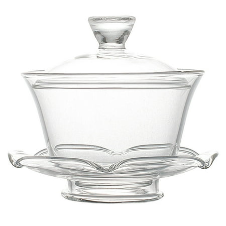 

1Set of Tea Cup with Lid Saucer Glass Transparent Teaware Kung Fu Tea Cup