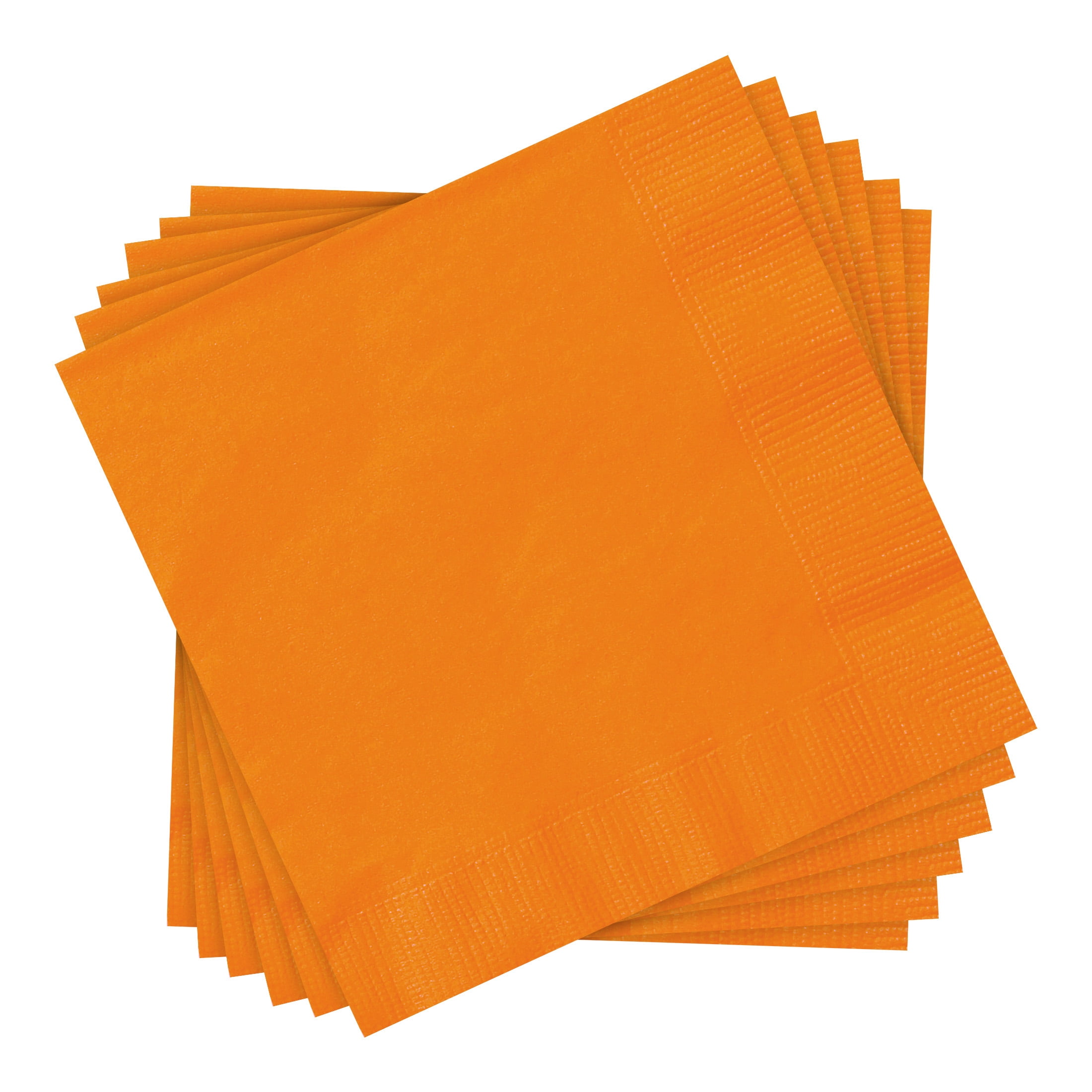 24CT 6.5IN x 6.5IN Orange Disposable Paper Napkins by Way To Celebrate