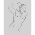 thumbnail image 2 of Green, Jacob 12x14 White Modern Wood Framed Museum Art Print Titled - Male Torso Sketch I, 2 of 4