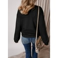 thumbnail image 4 of Eytino Plus Size Sweaters for Women Casual Long Sleeve Crewneck Lightweight Crochet Pullover Sweater Fall Tops Black 2XL, 4 of 6