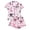 Z167-Pink, variant on Cute Halloween Pajamas for Women Satin Raglan Stretch Bat Print Halloween Pj Loungewear Button Down Short Sleeve Sleepwear Set