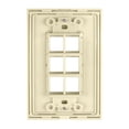 thumbnail image 3 of Construct Pro 6-Port Keystone Wall Plate with Screwless Face (Color: Ivory), 3 of 5