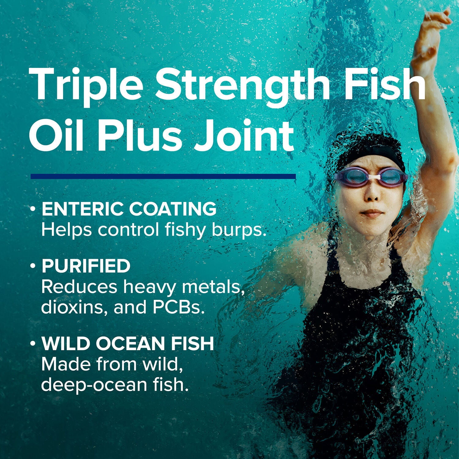GNC Triple Strength Fish Oil Plus Joint Omega 3, 1000mg EPA and DHA, Heart Health, Plus Fast 5 Day Comfort, Brain, Skin, and Eye, Antioxidants and Botanical Extracts, Control Fish Burps, 30 Servings