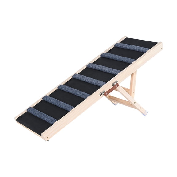 Dog Ramp,Folding Pet Ramp for Bed,Adjustable Dog Ramp for Small,Large,Old Dogs&Cats,Wooden Pet Ramp with 39.3"Long Ramp,Adjustable from 15"to 22",Suitable for Couch,Sofa,Car