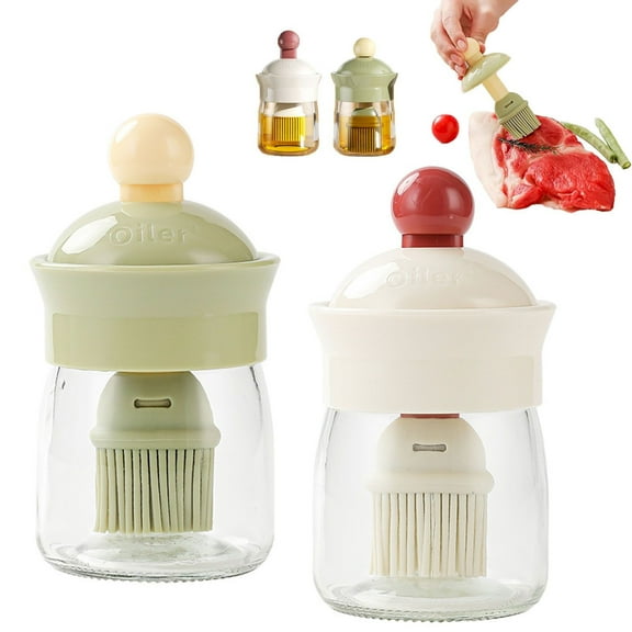 An Oil Brush Bottle Clearance! Oil Dispenser with Brush Glass Olive Oil Dispenser for Kitchen Portable Oil Container Cooking Oil Dispenser Silicone Brush Oil Bottle for Cooking Heat Kitchen