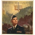 thumbnail image 2 of Jes Wilhelm Schlaikjer 12x13 Gold Ornate Wood Frame and Double Matted Museum Art Print Titled - For God and Country (1952), 2 of 4