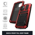 thumbnail image 5 of Allytech Rugged Case for iPhone 13 Pro Max (6.7") Cover with Built-in Screen Protector, PC Back + Anti-Drop Silicone + Front Metal Frame Shockproof Stand Hand Rope Case for iPhone 13 Pro Max 2021, Red, 5 of 5