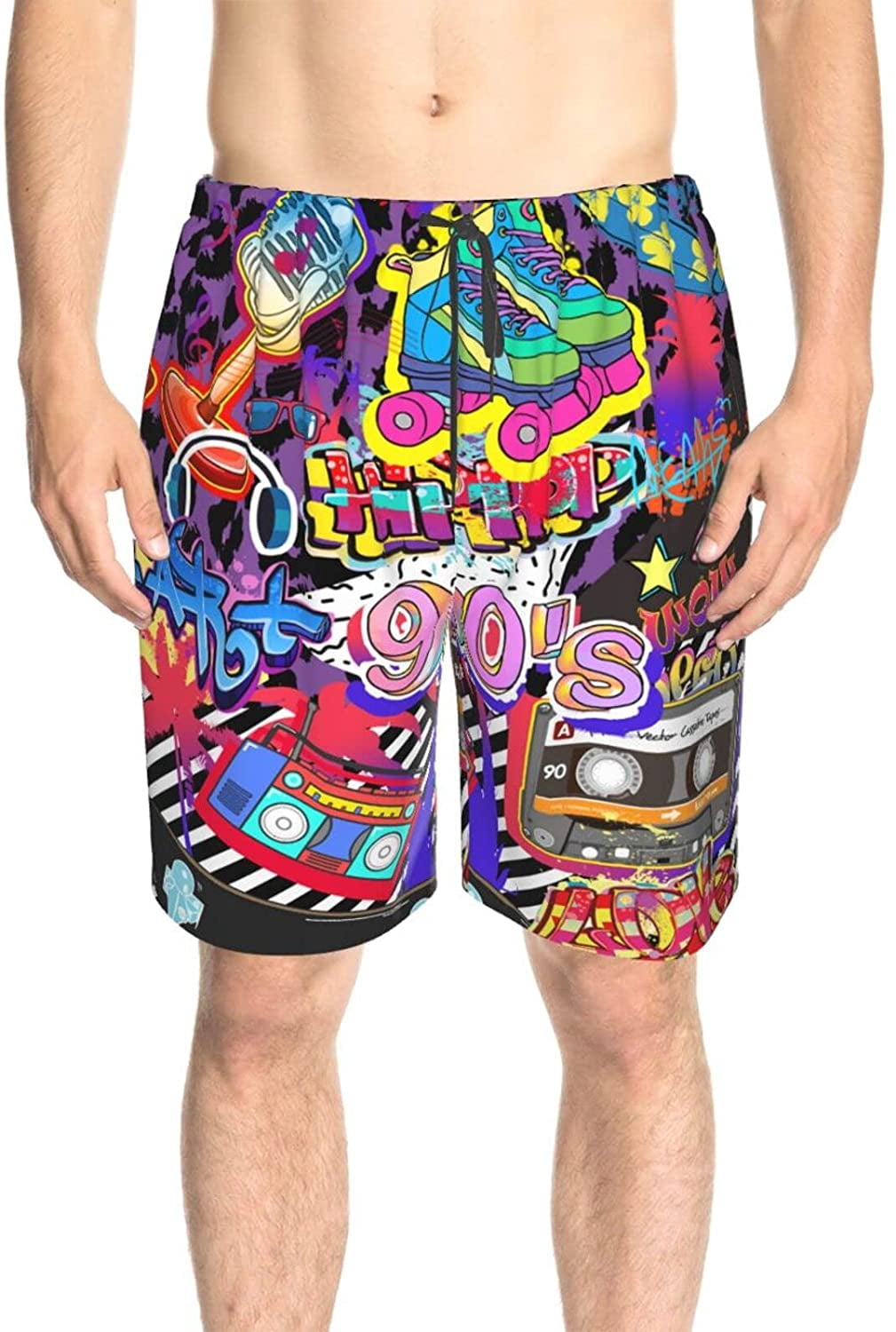 Men 80s 90s Men's Swim Trunks 