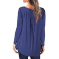 thumbnail image 4 of Yuyuzo Womens Fall Shirts Long Sleeve Casual Scoop Neck Buttons Ruffled Tunic Tops Flowy Blouses, 4 of 6