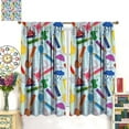 thumbnail image 3 of Kids Cartoon Pencil Curtains Colorful Cute Crayon Funny Art Printed Curtain with Rod Pocket for Child Playroom Nursery Bedroom Decor Drapes Window Treatments 2 Panels Set 52x84in, 3 of 6