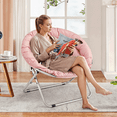 thumbnail image 4 of MoNiBloom Single Folding Cozy Chair, 600D Oxford Saucer Chair for Bedroom Living Room, Foldable Lounge Chair, Light Pink, 4 of 8
