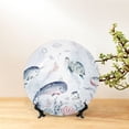 thumbnail image 6 of Daiia Sea Animals Printed Pattern Ceramic Plate Dinner Plates Bone China Decorative Plates with Display Stand Art Ceramic Ornaments for Wall Hanging Decoration-8in, 6 of 6
