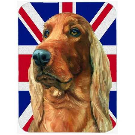 

Irish Setter With English Union Jack British Flag Glass Cutting Board- Large