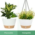 Qcqhdu 2 pack 10 white plastic hanging planters indoor outdoor