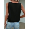 thumbnail image 4 of Fashion Buttoned Round Neck Solid Color Vest Black S, 4 of 6