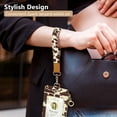 thumbnail image 7 of QRZIQRZ 2in1 ID Card Holder Wallet Badge Holder With Long Lanyard, Short Wristband, Key Ring, Cell Phone Lanyard, Cow Pattern PU Leather Card Case With Zipper, Portable Keychain Coin Purse For Women, 7 of 7