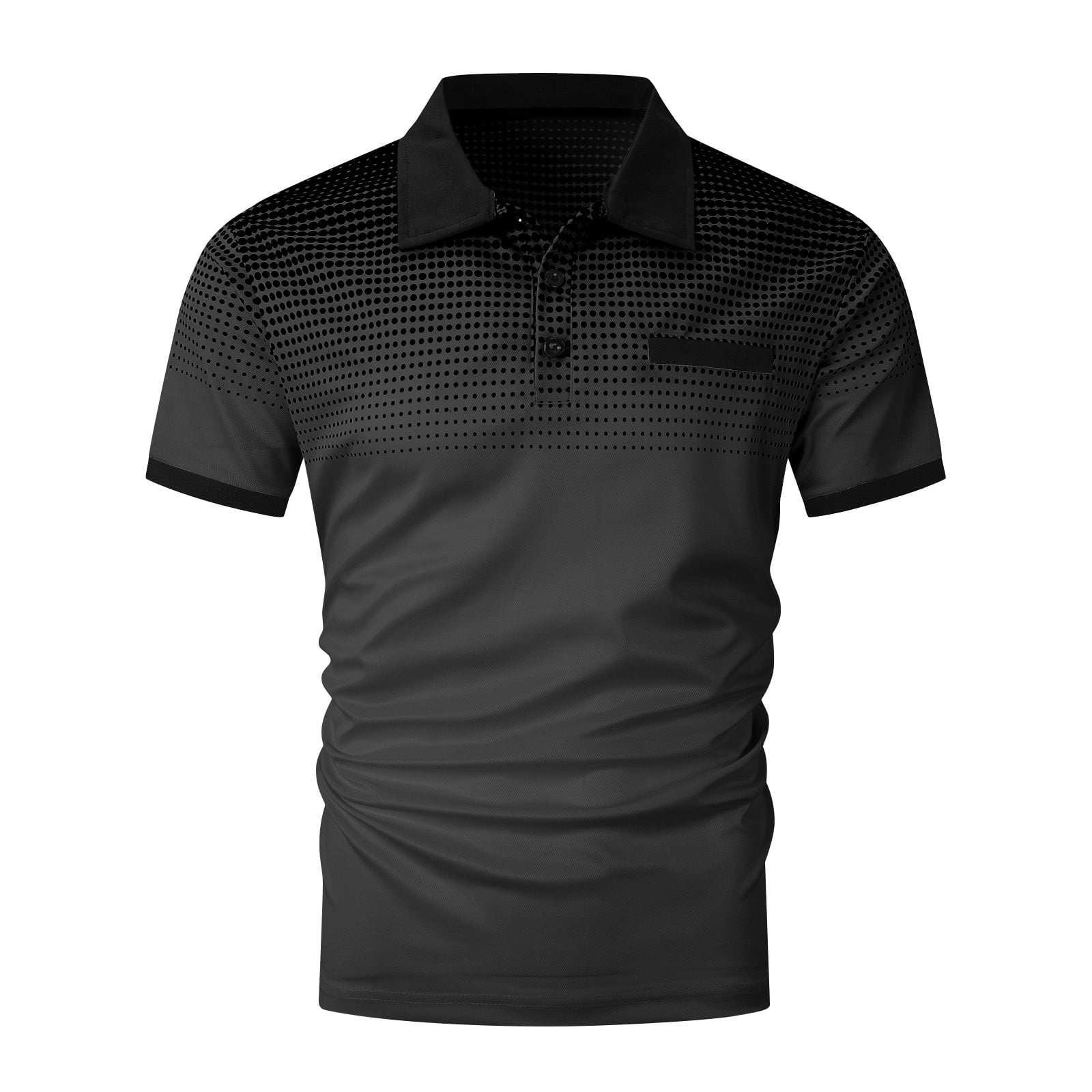 WREESH Men's Polka Gradient Sport Shirt Short Sleeve Top