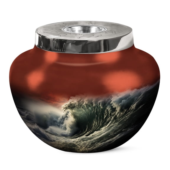 KARYLIZ Ocean waves Ashes Urn - Memorial Urns For Human Ashes - Adult Urns For Human Ashes (Size - 10 INCH)