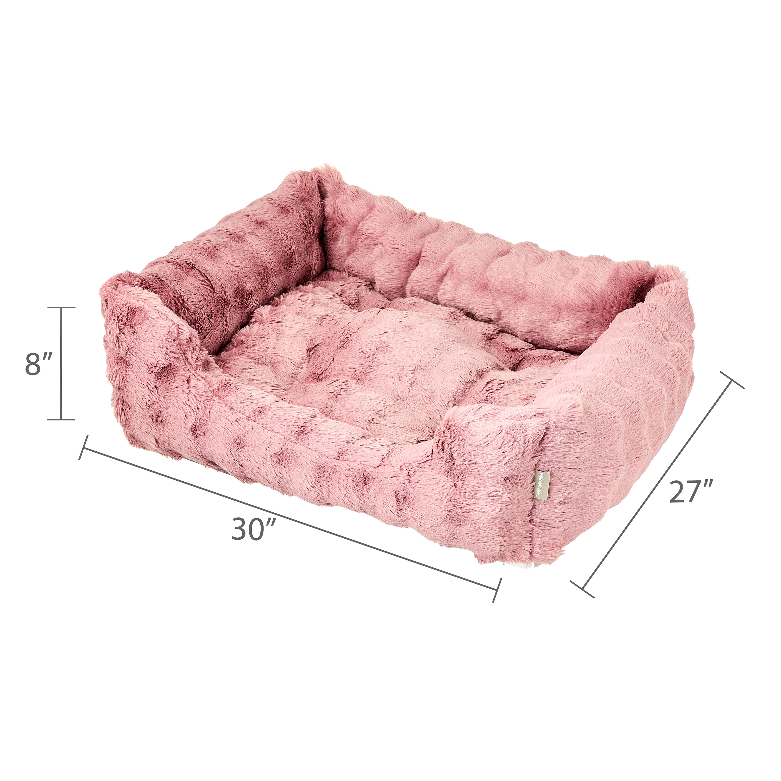 Vibrant Life Large Orthopedic Cuddler Pet Bed, Pink photo 3