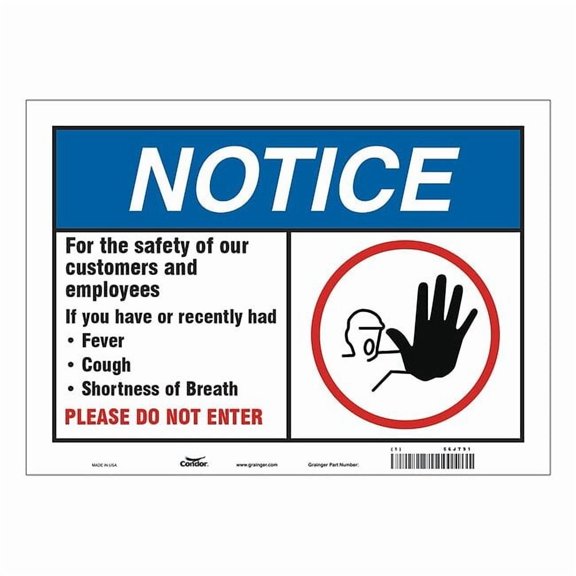 Condor For The Safety Of Our Customers Sign, HWN816A1014 HWN816A1014