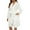 White, variant on APEXFWDT Women's Fuzzy Bathrobe Long Sleeve Lightweight Shawl Collar Robe Knee-Length Warm Winter HouseCoat with Pockets,M,Army Green