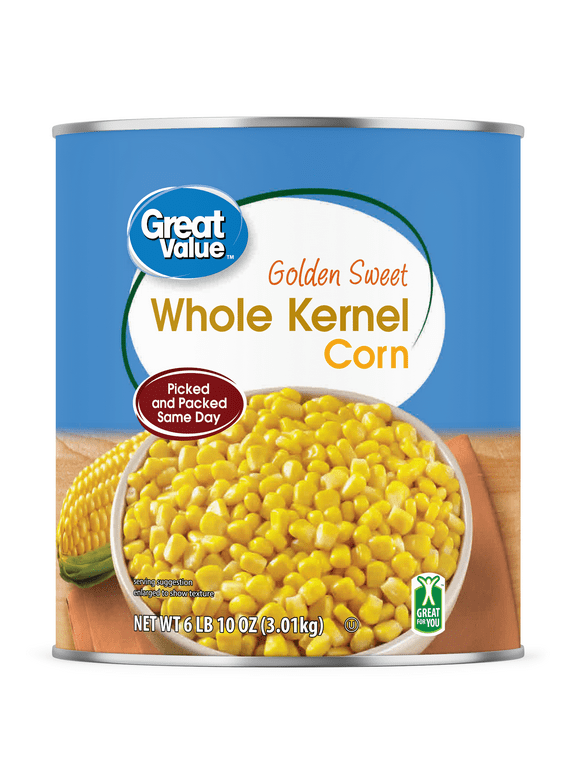 Great Value, Golden Sweet Whole Kernel Corn, 106 Oz