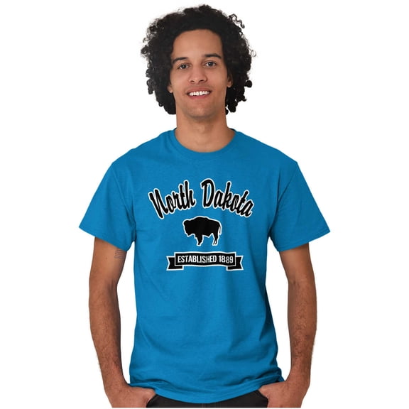 North Dakota Cute Bison Souvenir Men's Graphic T Shirt Tees Brisco Brands S
