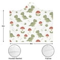 thumbnail image 3 of Wearable Blanket,White Cartoon Dinosaurs Mushrooms Pattern Hooded Wearable Flannel Blanket for Adults & Teens,Winter Poncho Shawl Wrap Cape Cozy Anti-Pill,50"x60", 3 of 5