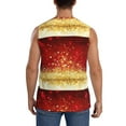 thumbnail image 4 of Easygdp Red Gold Glitter Men's Breathable Tank Tops Sleeveless Sporty T Shirts for Basketball, Mountaineering, Bodybuilding -XX-Large, 4 of 8