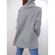 thumbnail image 4 of Suéteres de Cuello Alto de Gran Tamaño para Mujer, Larga de Murciélago, Dobladillo Abierto, Túnica, Suéter de Punto, Tops Gris L, 4 of 5
