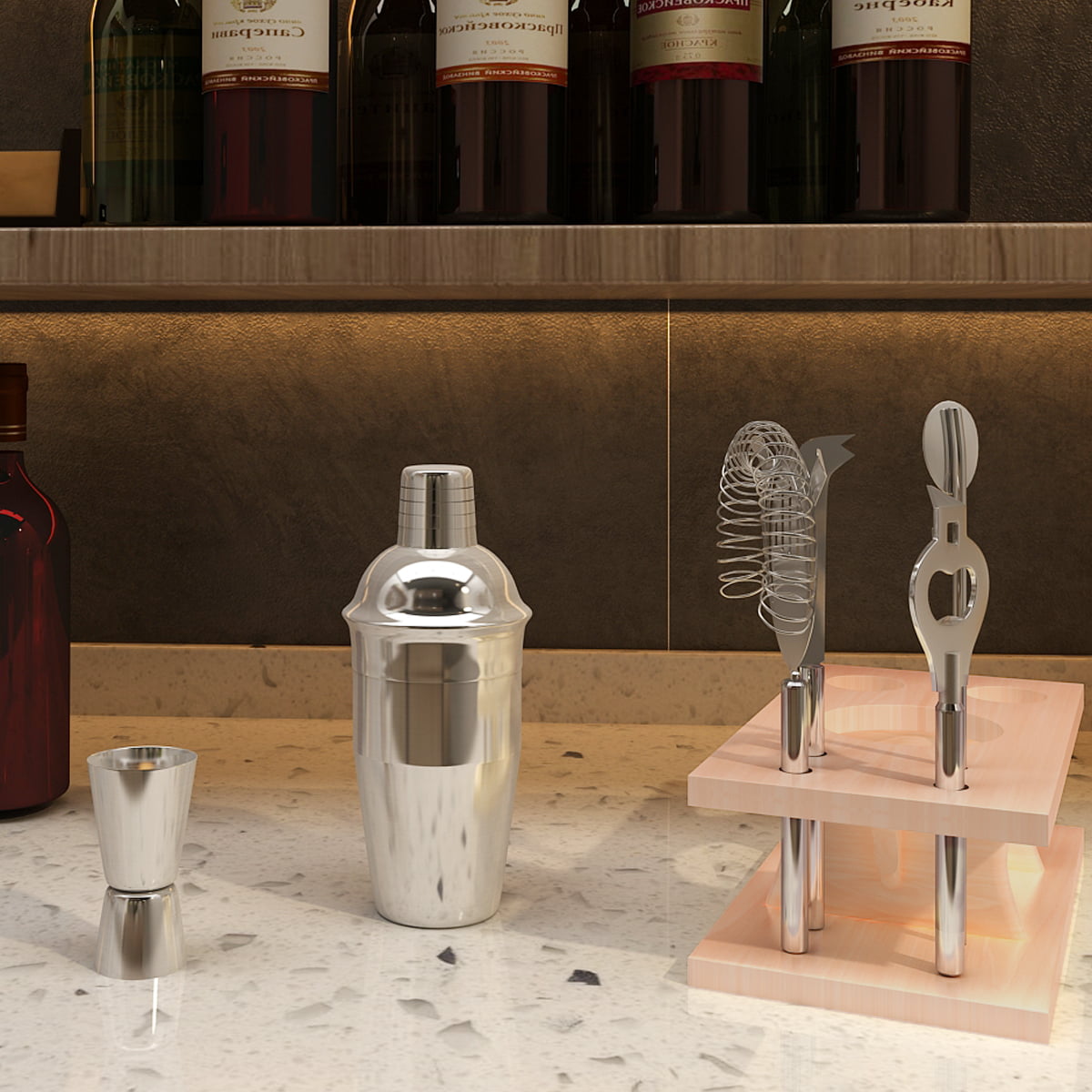 Shaker Cocktail Stainless Steel Mixer Drink Set Bartender Bar Martini Tools Kit
