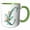 Green/White, variant on 3drose, Green Boho Lily Monogram Initial C, 15oz Mug