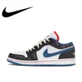 thumbnail image 3 of Zapatillas de baloncesto ASNike New Air Jordan 1 Low para hombre, informales, cómodas y acolchadas, zapatillas clásicas de moda, transpirables, en blanco y negro., 3 of 5