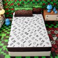 thumbnail image 4 of Erosebridal Nature Grass Soil Pixel Tile Zipper Full Size Comforter Sets with Fitted Sheet and 2 Pillowcases,Earth Tone Square Game Pattern Zipper Bedding Set,Moss Green Black,4pcs,Reversible, 4 of 6