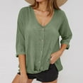 thumbnail image 6 of Censtreet Womens V Neck Long Sleeve Tops 2025 Summer Casual Loose Sleeve Work Blouse Dressy T Shirts, 6 of 6