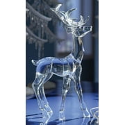 CC Christmas Decor Set of 2 Icy Crystal Decorative Christmas Standing Deer Figurines 11.6"